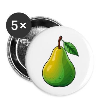 Une poire - Lot de 5 petits badges (25 mm) - blanc - Devant