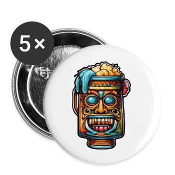 Mayan / Hochkultur / Peru / Maya Kalender / Motiv - Buttons klein 25 mm (5er Pack) - Weiß - Vorne