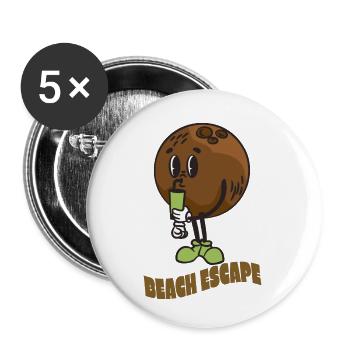Coconut Lover Juice Beach Tropical Summer - Buttons klein 25 mm (5er Pack) - Weiß - Vorne