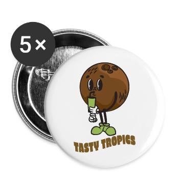 Coconut Lover Juice Beach Tropical Summer - Buttons klein 25 mm (5er Pack) - Weiß - Vorne