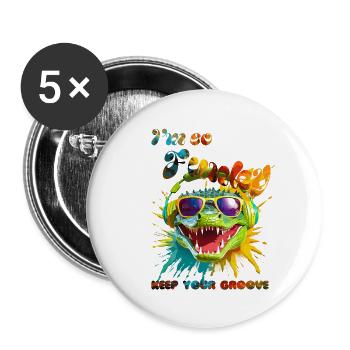 I'm so Funky. keep your groove.Crocodile - Lot de 5 petits badges (25 mm) - blanc - Devant