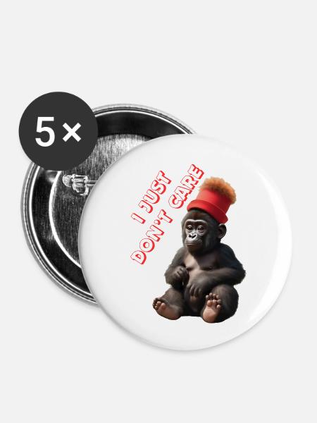 Don't care - Buttons klein 25 mm (5er Pack) - Weiß