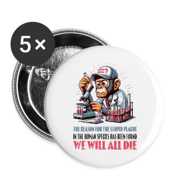 the reason for the stupid plague - We will all die - Buttons klein 25 mm (5er Pack) - Weiß - Vorne