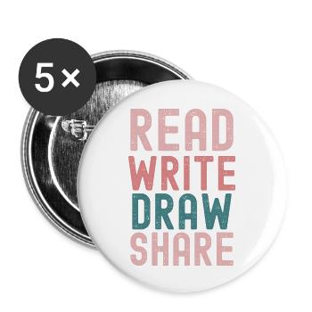 Title: Creative Inspiration in Four Words - Buttons small 1''/25 mm (5-pack) - white - Front