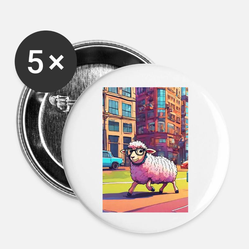 Township - Lot de 5 petits badges (25 mm) - blanc