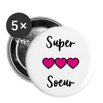 SUPER SISTER - Buttons small 1''/25 mm (5-pack) - white - Front