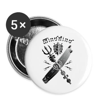 KITESURF Gott - Buttons klein 25 mm (5er Pack) - Weiß - Vorne