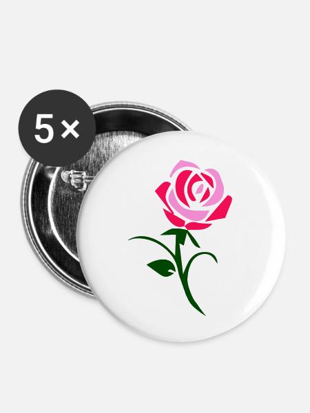 rose - Buttons klein 25 mm (5er Pack) - Weiß