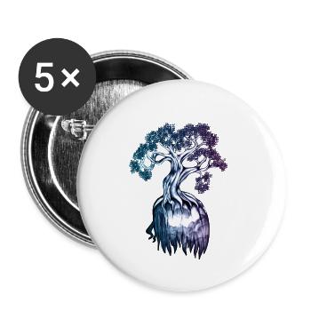Symbolischer Baum – Innere Stärke Illustration - Buttons klein 25 mm (5er Pack) - Weiß - Vorne
