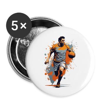 Handball Player Streetwear Iconic Style Design - Buttons small 1''/25 mm (5-pack) - white - Front