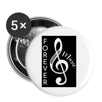 Forever Musik-Poster - Buttons klein 25 mm (5er Pack) - Weiß - Vorne