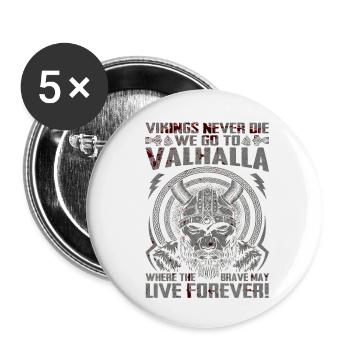 Nordic scandinavia retro viking mystical mythology - Buttons small 1''/25 mm (5-pack) - white - Front