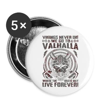 Nordic scandinavia retro viking mystical mythology - Buttons small 1''/25 mm (5-pack) - white - Front