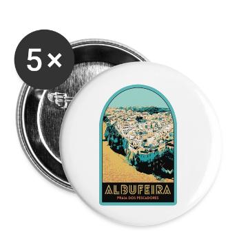 Illustration Albufeira aerial view - Buttons small 1''/25 mm (5-pack) - white - Front