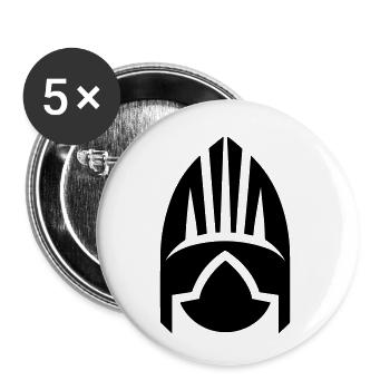 Wikingerhelm Krieger - Buttons klein 25 mm (5er Pack) - Weiß - Vorne