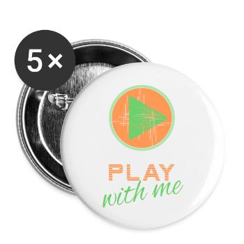 Play with me - orange/green - Buttons small 1''/25 mm (5-pack) - white - Front