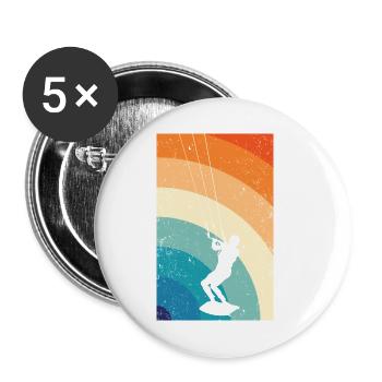 Kitesurfing - Buttons small 1''/25 mm (5-pack) - white - Front