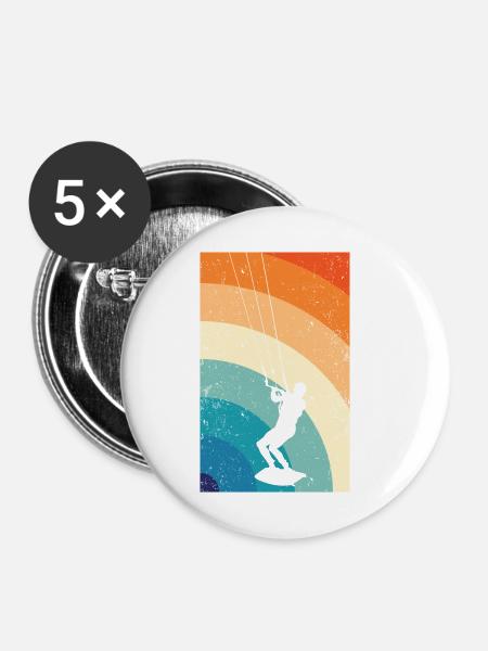 Kitesurfing - Buttons klein 25 mm (5er Pack) - Weiß