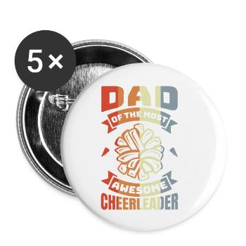 Père de la pom-pom girl la plus fantastique - Lot de 5 petits badges (25 mm) - blanc - Devant