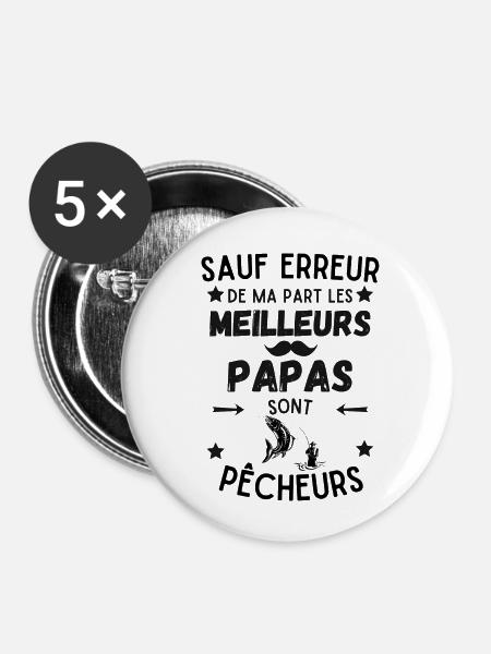 PATER SINNER - Buttons klein 25 mm (5er Pack) - Weiß