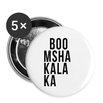 Boom Shakalaka - Buttons klein 25 mm (5er Pack) - Weiß - Vorne