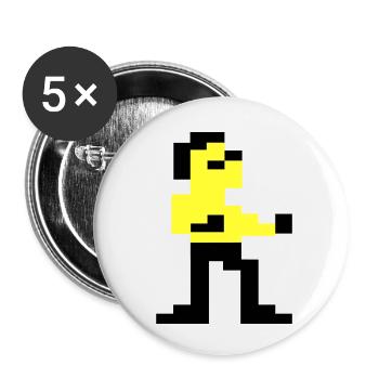Pixelart martial de Pixelii - Lot de 5 petits badges (25 mm) - blanc - Devant
