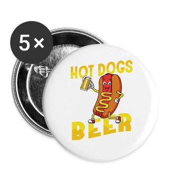 Hot Dogs And Beer Shaped This Body Foodie Wiener H - Buttons small 1''/25 mm (5-pack) - white - Front