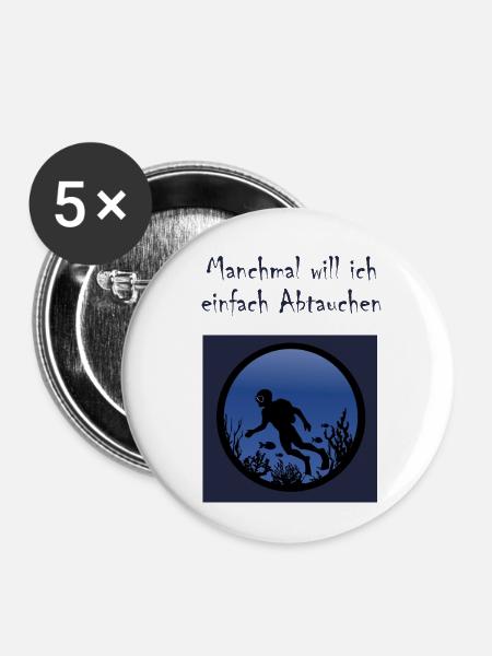 Einfach abtauchen - Buttons klein 25 mm (5er Pack) - Weiß