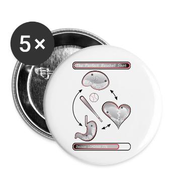 The Perfect Baseball Shot - Buttons small 1''/25 mm (5-pack) - white - Front