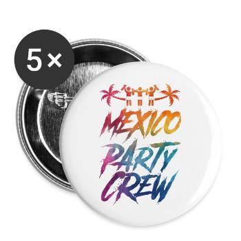 Mexico Party Crew Colorful - Buttons small 1''/25 mm (5-pack) - white - Front