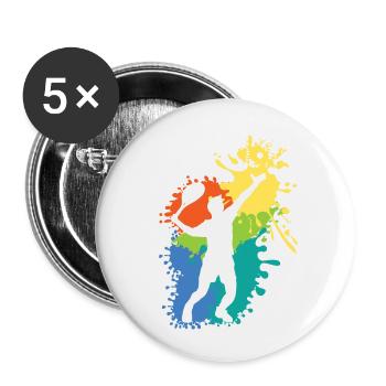 Belle idee cadeau design graphique Tennis - Lot de 5 petits badges (25 mm) - blanc - Devant