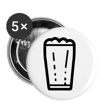 Beer - Buttons small 1''/25 mm (5-pack) - white - Front