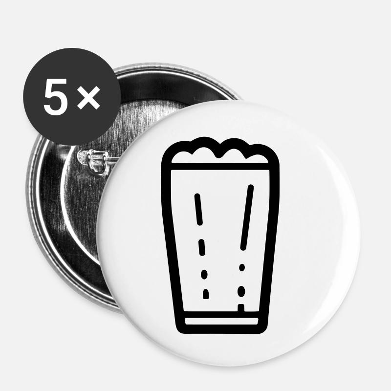 Beer - Buttons small 1''/25 mm (5-pack) - white