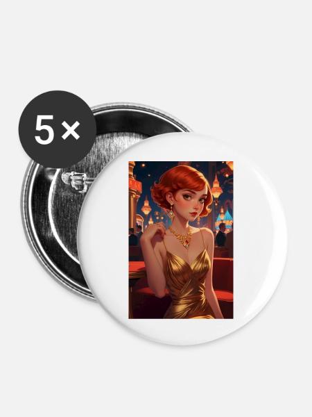 Princes - Buttons klein 25 mm (5er Pack) - Weiß