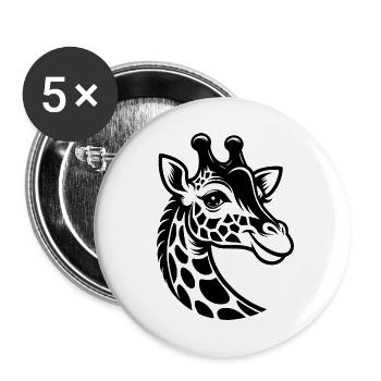 Little cute giraffe with cute look - Buttons small 1''/25 mm (5-pack) - white - Front