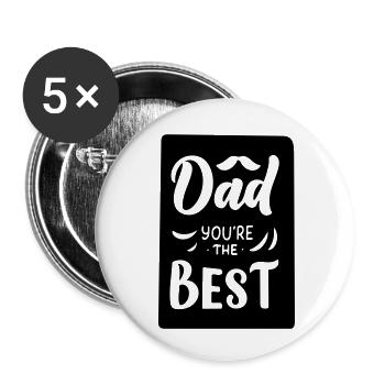 Dad you're the best - Buttons small 1''/25 mm (5-pack) - white - Front