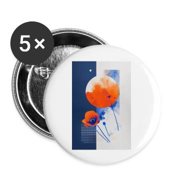 Corn poppy - Buttons small 1''/25 mm (5-pack) - white - Front