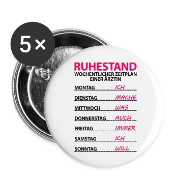 Ärztin geht in Ruhestand Rente zum Abschied - Buttons klein 25 mm (5er Pack) - Weiß - Vorne