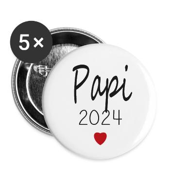 Dad - Daddy-to-be 2024 - Buttons small 1''/25 mm (5-pack) - white - Front