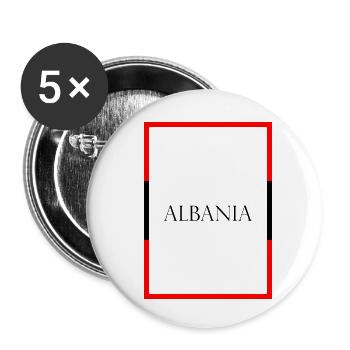 Albania Albania Statement Lettering with Flag - Buttons small 1''/25 mm (5-pack) - white - Front