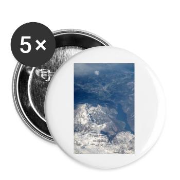 Formations nuageuses et Alpes près de la Zugspitze - Lot de 5 petits badges (25 mm) - blanc - Devant