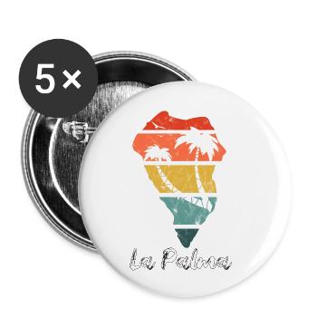 La Palma Umriss Karte Kanaren Urlaub vintage retro - Buttons klein 25 mm (5er Pack) - Weiß - Vorne