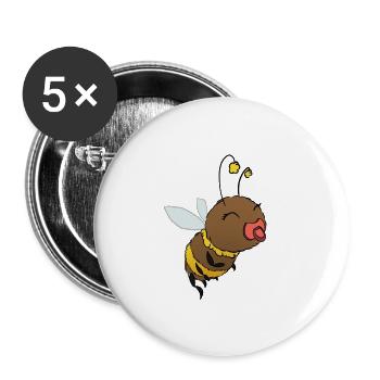 Cute Bumblebee Pacifier - Buttons small 1''/25 mm (5-pack) - white - Front