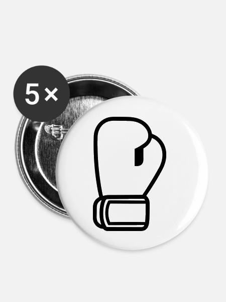 Boxhandschuh - Buttons klein 25 mm (5er Pack) - Weiß