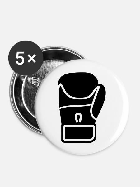 Boxhandschuh - Buttons klein 25 mm (5er Pack) - Weiß