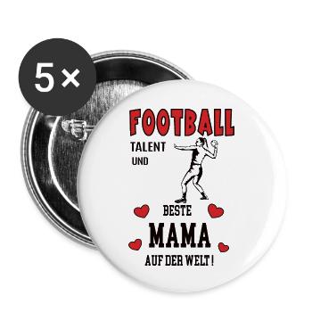 Football Spielerin Mama Footballerin Mutter Frau - Buttons klein 25 mm (5er Pack) - Weiß - Vorne