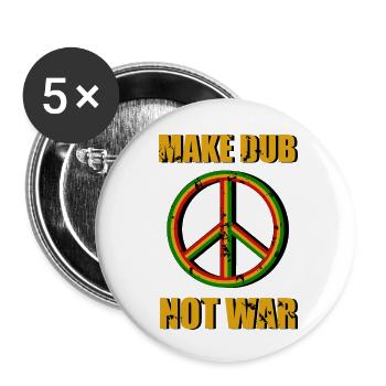 Make Dub Reggae - Buttons klein 25 mm (5er Pack) - Weiß - Vorne
