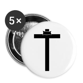 Cross of Jesus - Buttons small 1''/25 mm (5-pack) - white - Front