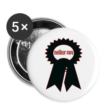Bester Papa - Buttons klein 25 mm (5er Pack) - Weiß - Vorne