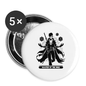 Role Player Pen and Paper Fan Silhouettes Design - Buttons small 1''/25 mm (5-pack) - white - Front